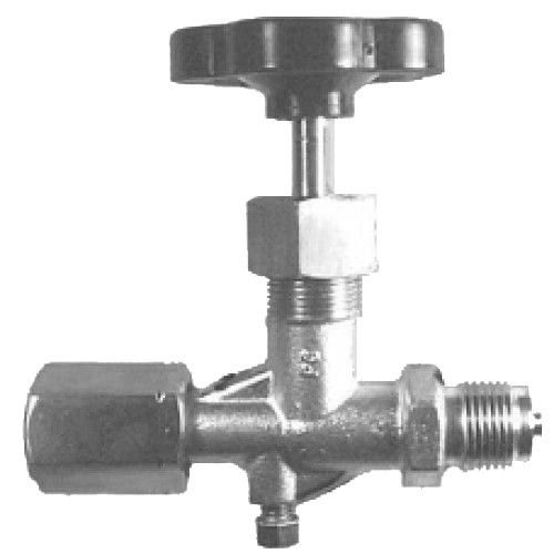 Pressure gauge valve with spansok and venting screw
