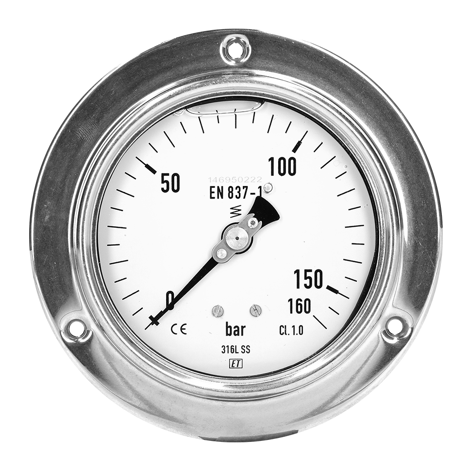 Pressure gauge dry application and panel mounting