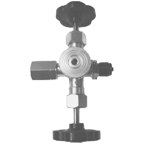 Brass double pressure gauge valve PN 250