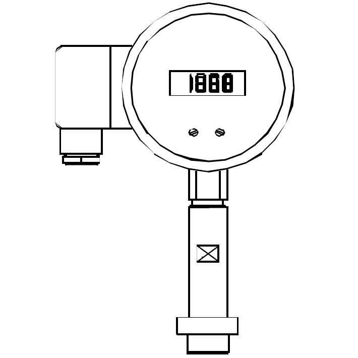 PER digital pressure gauge for homogenisers, chemical seal with flush diaphragm and built-in pulsation dampener