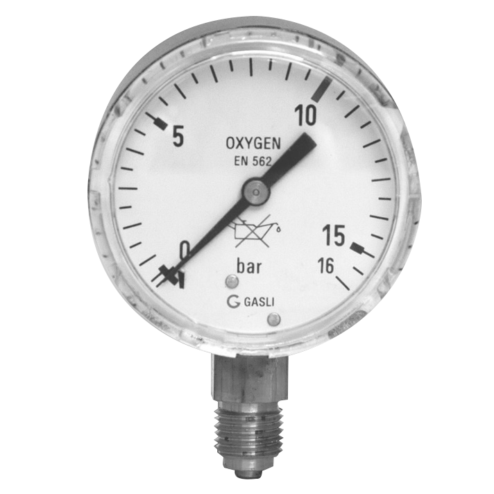 Oxygen pressure gauges